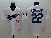 Dodgers 22 Clayton Kershaw White Cool Base Stitched Baseball Jerseys,baseball caps,new era cap wholesale,wholesale hats